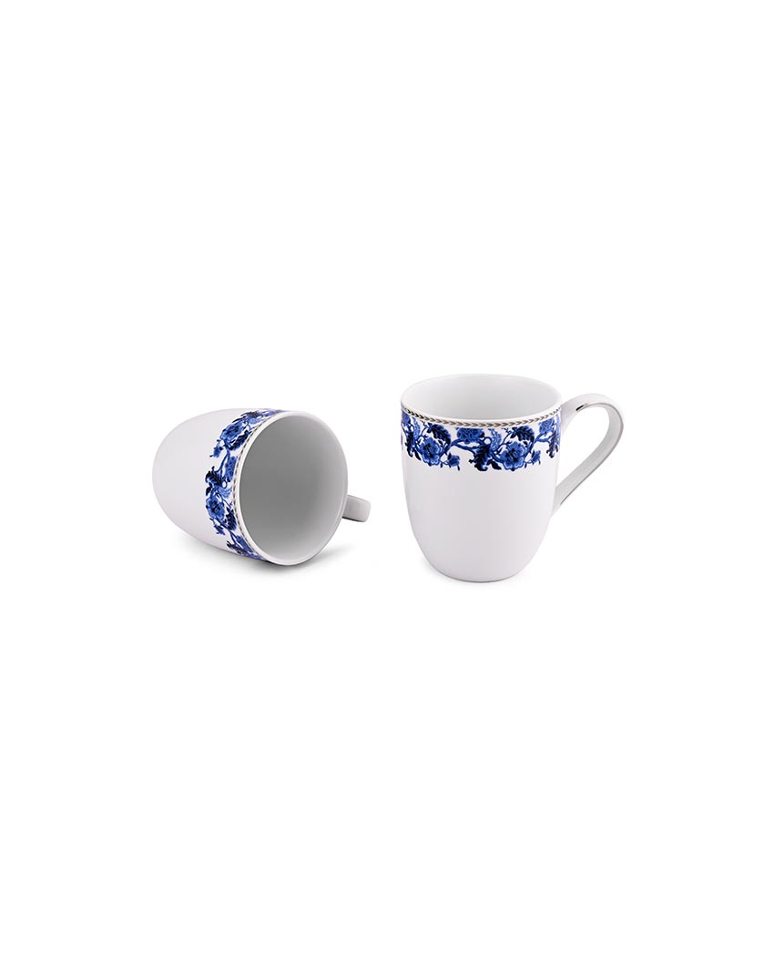 Floral Monsoon Porcelain Big Coffee Mugs | Set Of 2