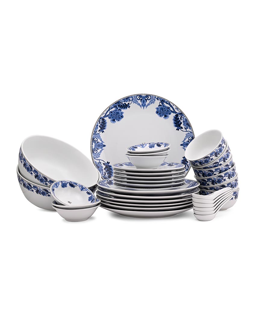 Monsoon Coup Shape Porcelain Dinner Set | Pack Of 33 Pcs