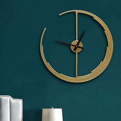 Celestial Elegance Metal Moon Wall Clock