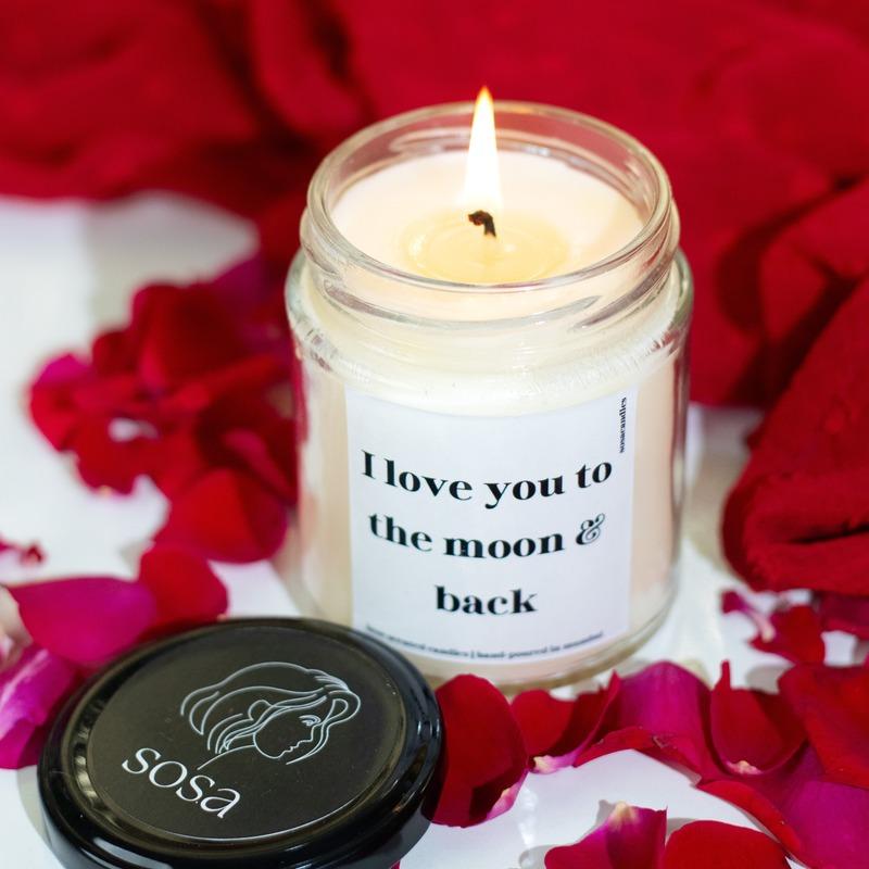 I Love You To The Moon And Back | Scented Candle Gifts For Girlfriend & Boyfriend