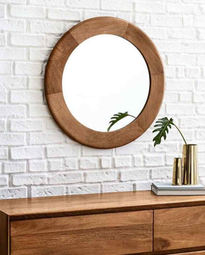 Morgan Mango Wood Round Mirror