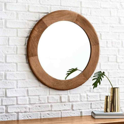 Morgan Mango Wood Round Mirror