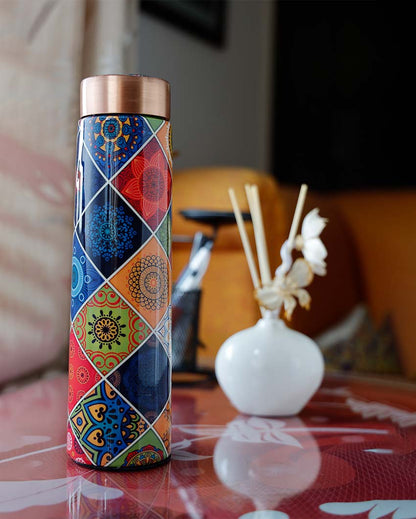 Moroccan Copper Water Bottle | 3 x 9 inches | 1 Liter