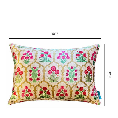 Jaipuri Design Velvet Cushion Cover | 12x18 inch