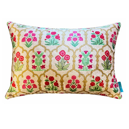 Jaipuri Design Velvet Cushion Cover | 12x18 inch