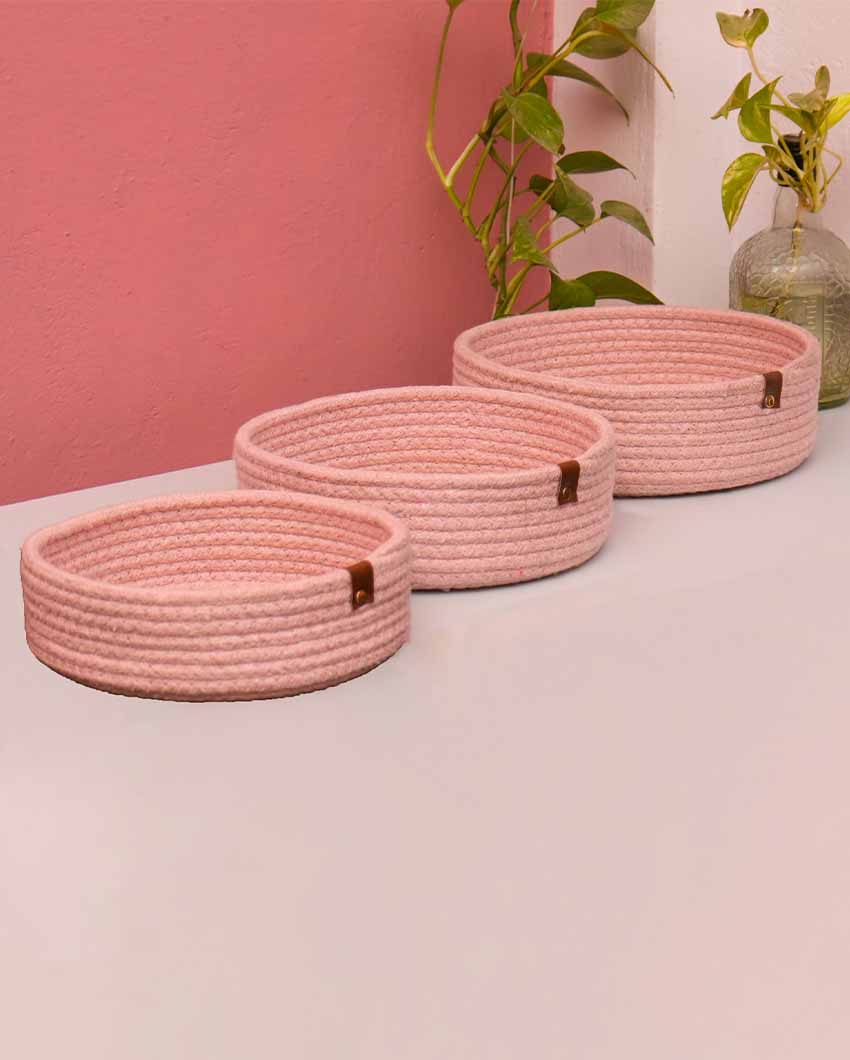 Beautiful Nesting Basket | Set of 3 Pink