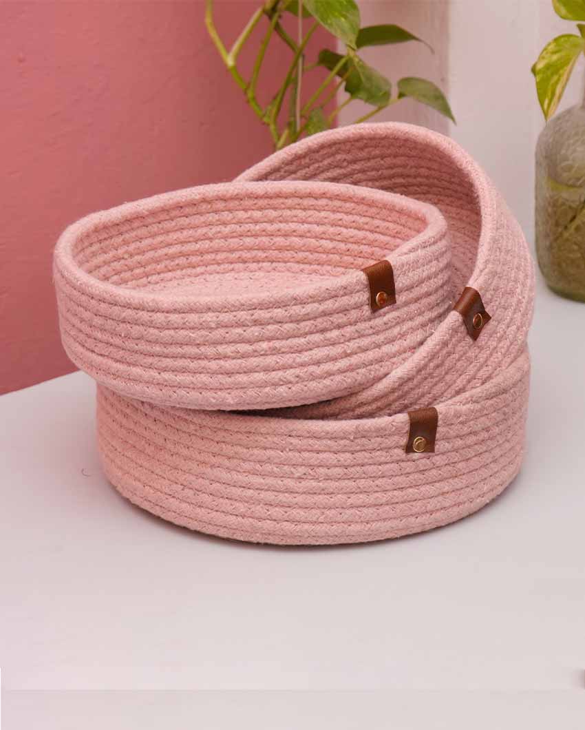 Beautiful Nesting Basket | Set of 3 Pink