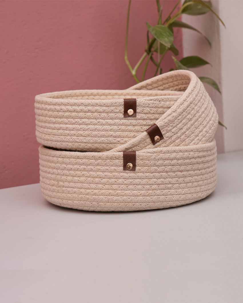 Beautiful Nesting Basket | Set of 3 White