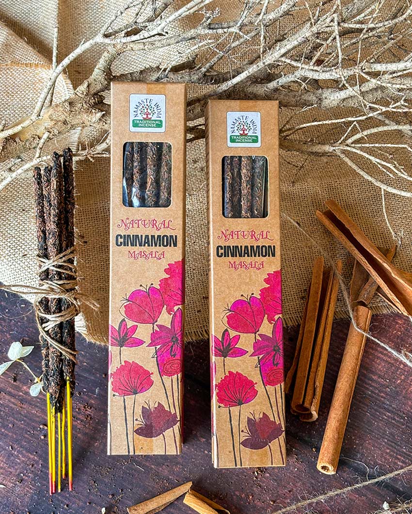 Cinnamon Smudge Incense Spicy Aroma for Energy and Passion | Set of 3 | 21 inches