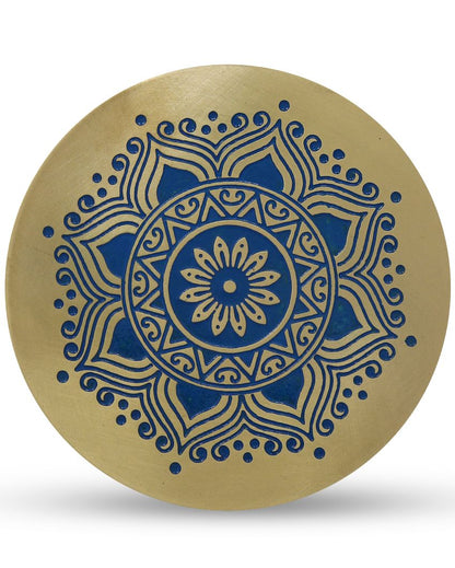 Utsav Brass Coaster | Set of 2 Blue