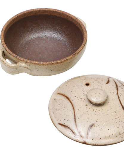 Vihu Ceramic Casserole With Lid Beige