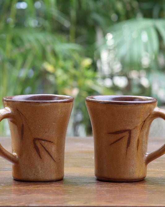 Yellow Moha Ceramic Mugs | Set Of 2 | 250ml