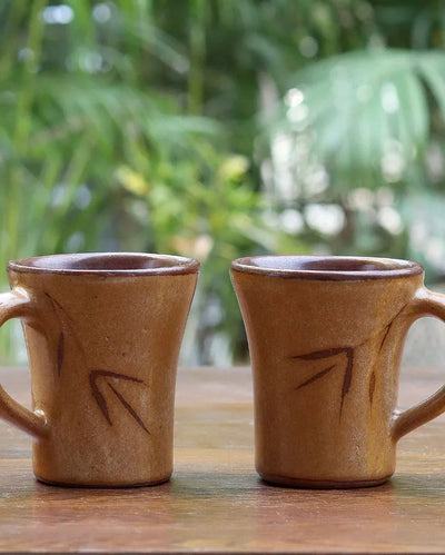 Yellow Moha Ceramic Mugs | Set Of 2 | 250ml