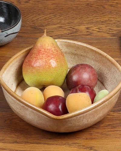 Beige Square Ceramic Bowl Beige