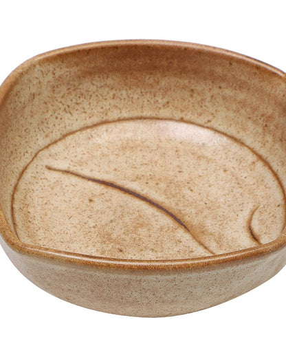 Beige Square Ceramic Bowl Beige