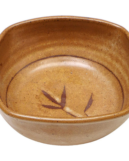Beige Square Ceramic Bowl Yellow