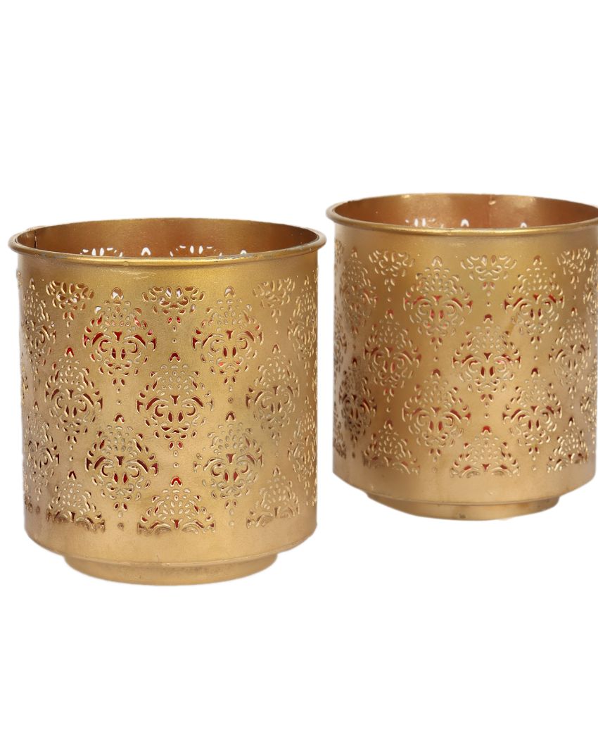 Gandhara Votive With Tea Light Holder | Set Of 2 Red