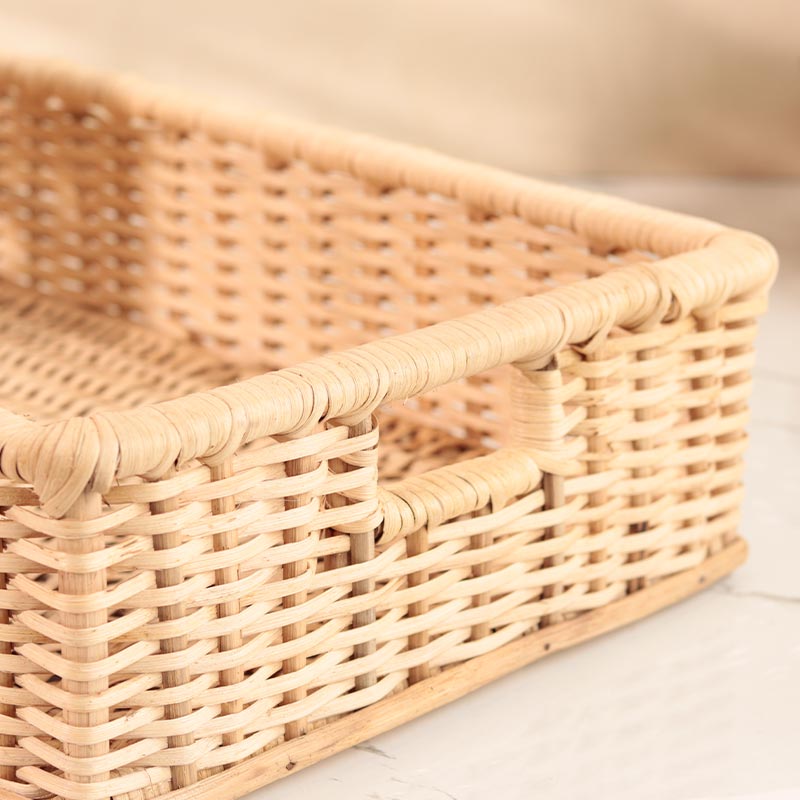 Joe Cane Handwoven Tray | 14 Inch, 21 x 12 Inch 14 x 14 Inch