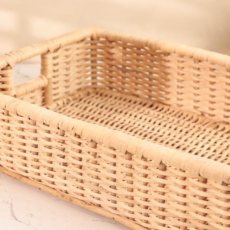 Joe Cane Handwoven Tray | 14 Inch, 21 x 12 Inch 14 x 14 Inch