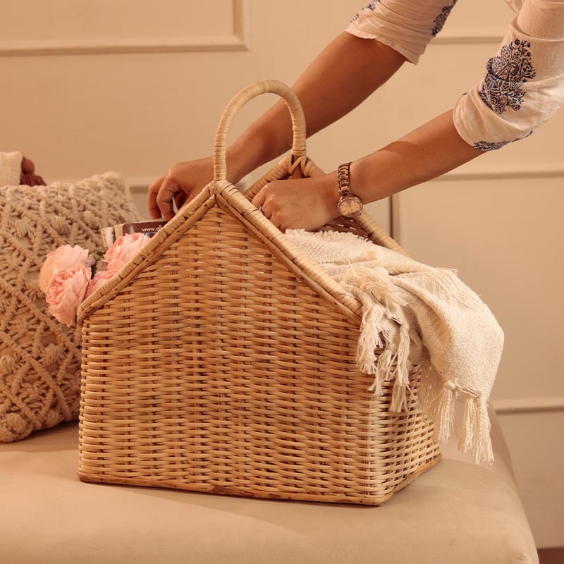 Handcrafted Wicker Rattan Laundry Basket | 40 Inches Default Title