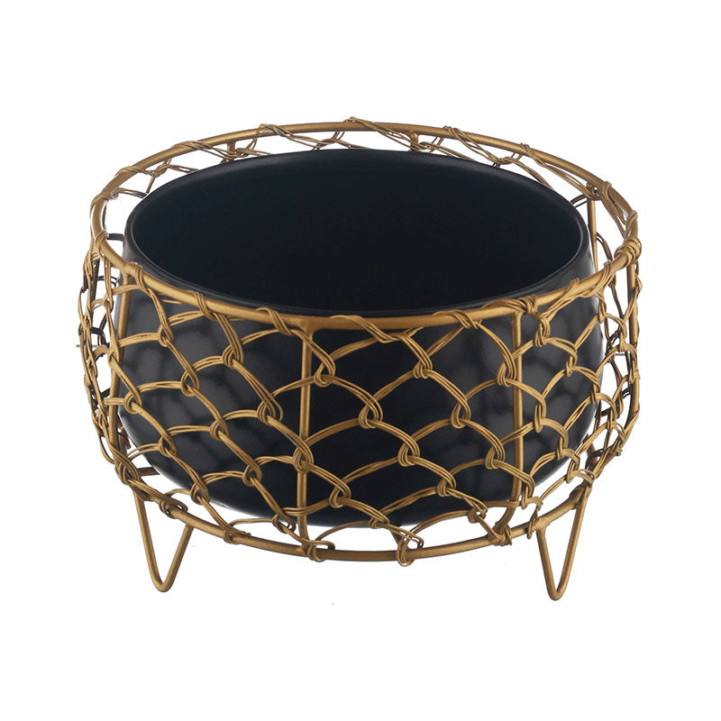 Luxurious Golden Net Black Planter Default Title