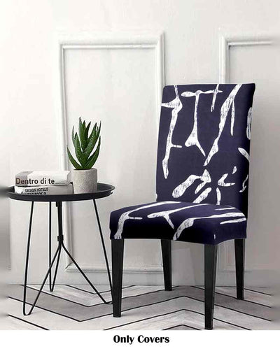 Black Non Slip Dining Chair Covers Abstract Printed | 20 x 26 inches