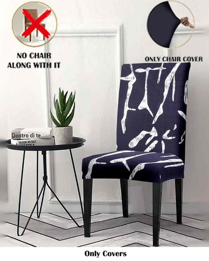 ONLY CHAIR COVER | Black Non Slip Dining Chair Covers Abstract Printed | 20 x 26 inches