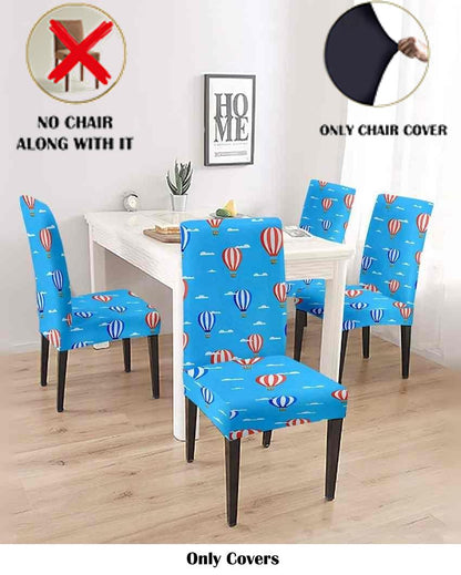 ONLY CHAIR COVER | Blue and Orange Printed Chair Covers | 18 x 18 inches