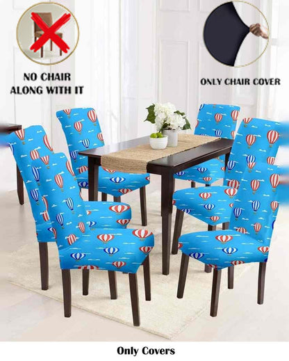 ONLY CHAIR COVER | Blue and Orange Printed Chair Covers | 18 x 18 inches