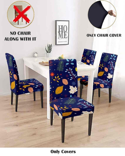 ONLY CHAIR COVER | Navy Blue Printed Chair Covers | 18 x 18 inches