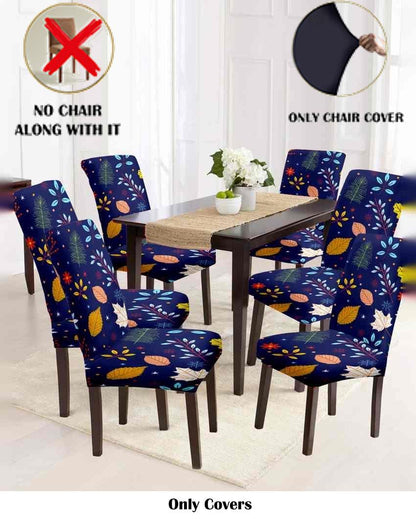 ONLY CHAIR COVER | Navy Blue Printed Chair Covers | 18 x 18 inches