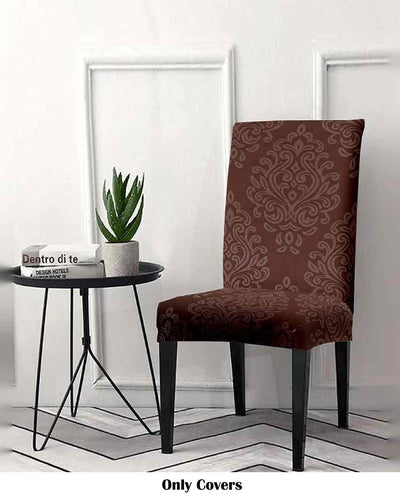 Brown Ethnic Motif Printed Chair Covers | 18 x 18 inches