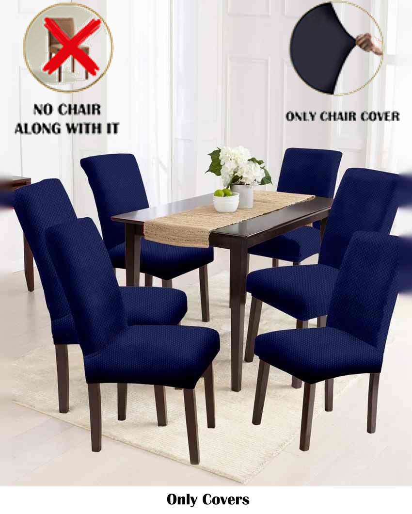 ONLY CHAIR COVER | Navy Blue Solid Chair Covers | 18 x 18 inches