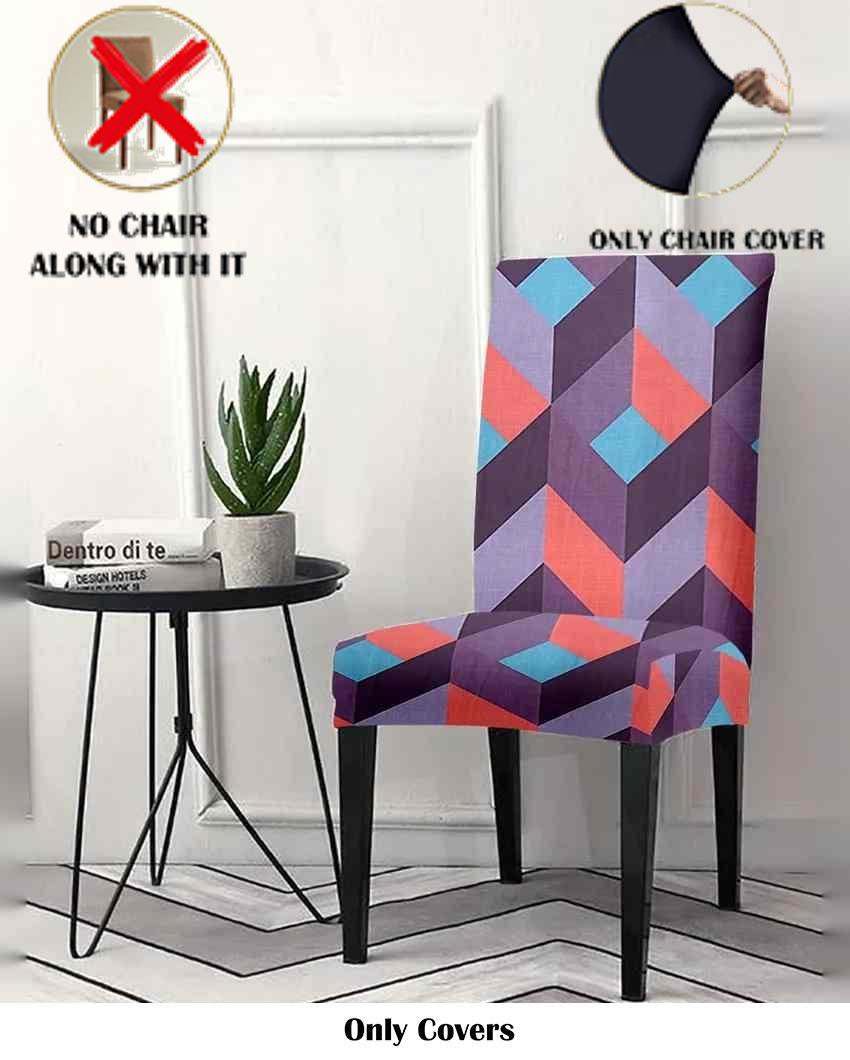 ONLY CHAIR COVER | Purple and Red Abstract Printed Chair Covers | 18 x 18 inches