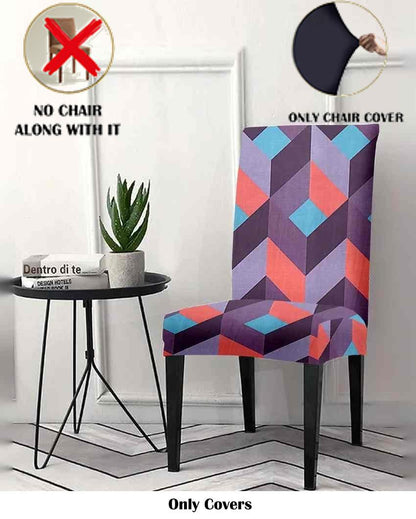 ONLY CHAIR COVER | Purple and Red Abstract Printed Chair Covers | 18 x 18 inches