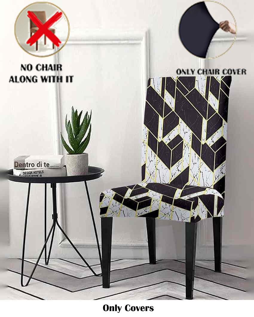 ONLY CHAIR COVER | Black and White Abstract Printed Chair Covers | 18 x 18 inches