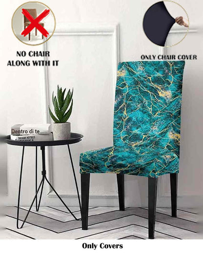 ONLY CHAIR COVER | Teal Abstract Printed Chair Covers | 18 x 18 inches