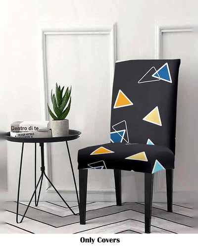 Black and Yellow Abstract Printed Chair Covers | 18 x 18 inches