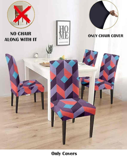 ONLY CHAIR COVER | Purple and Red Abstract Printed Chair Covers | 18 x 18 inches