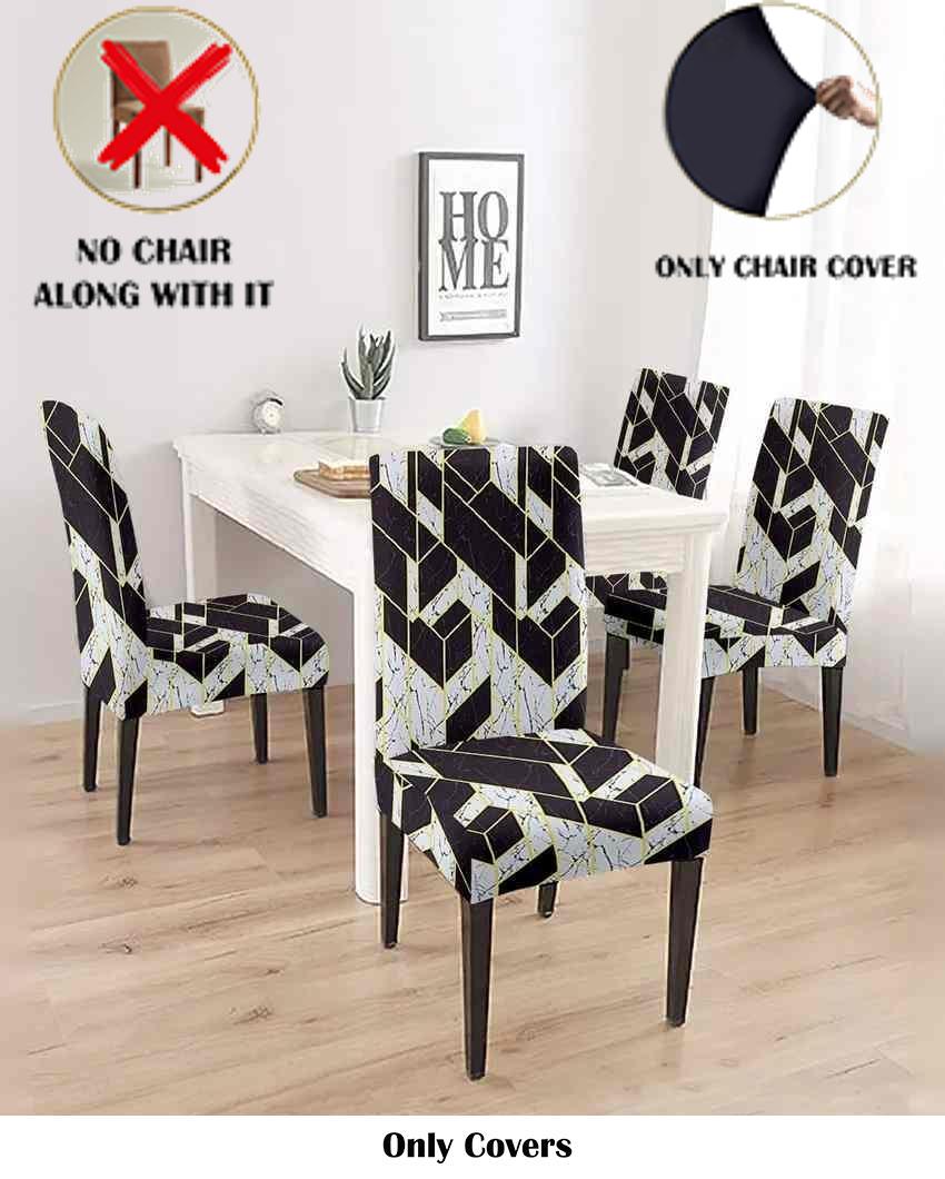 ONLY CHAIR COVER | Black and White Abstract Printed Chair Covers | 18 x 18 inches