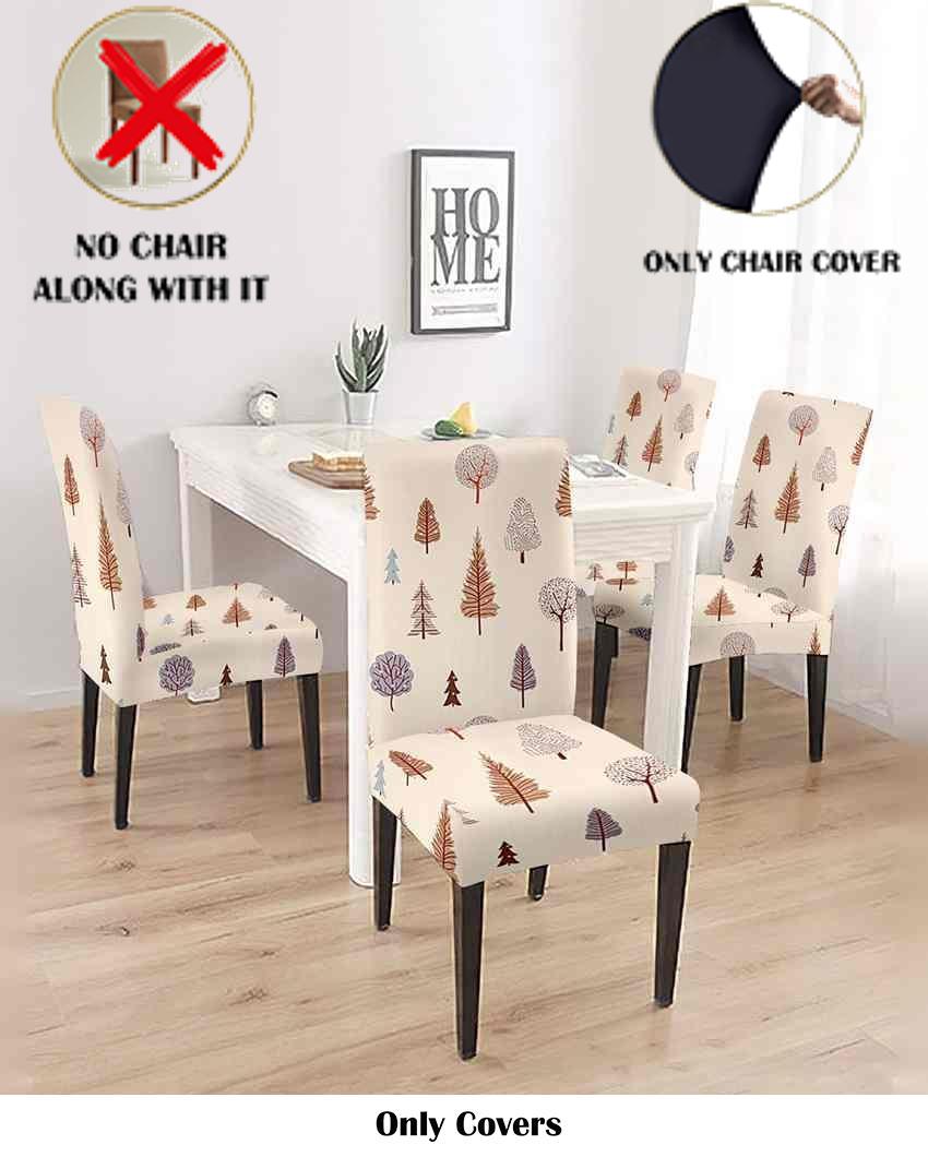 ONLY CHAIR COVER | Beige Printed Chair Covers | 18 x 18 inches