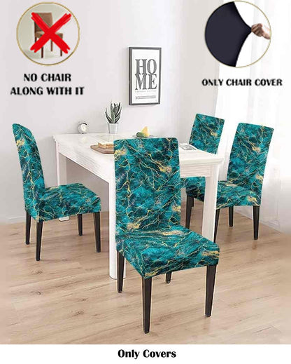 ONLY CHAIR COVER | Teal Abstract Printed Chair Covers | 18 x 18 inches