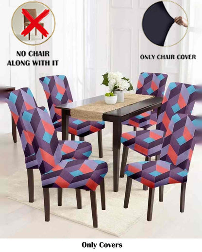 ONLY CHAIR COVER | Purple and Red Abstract Printed Chair Covers | 18 x 18 inches