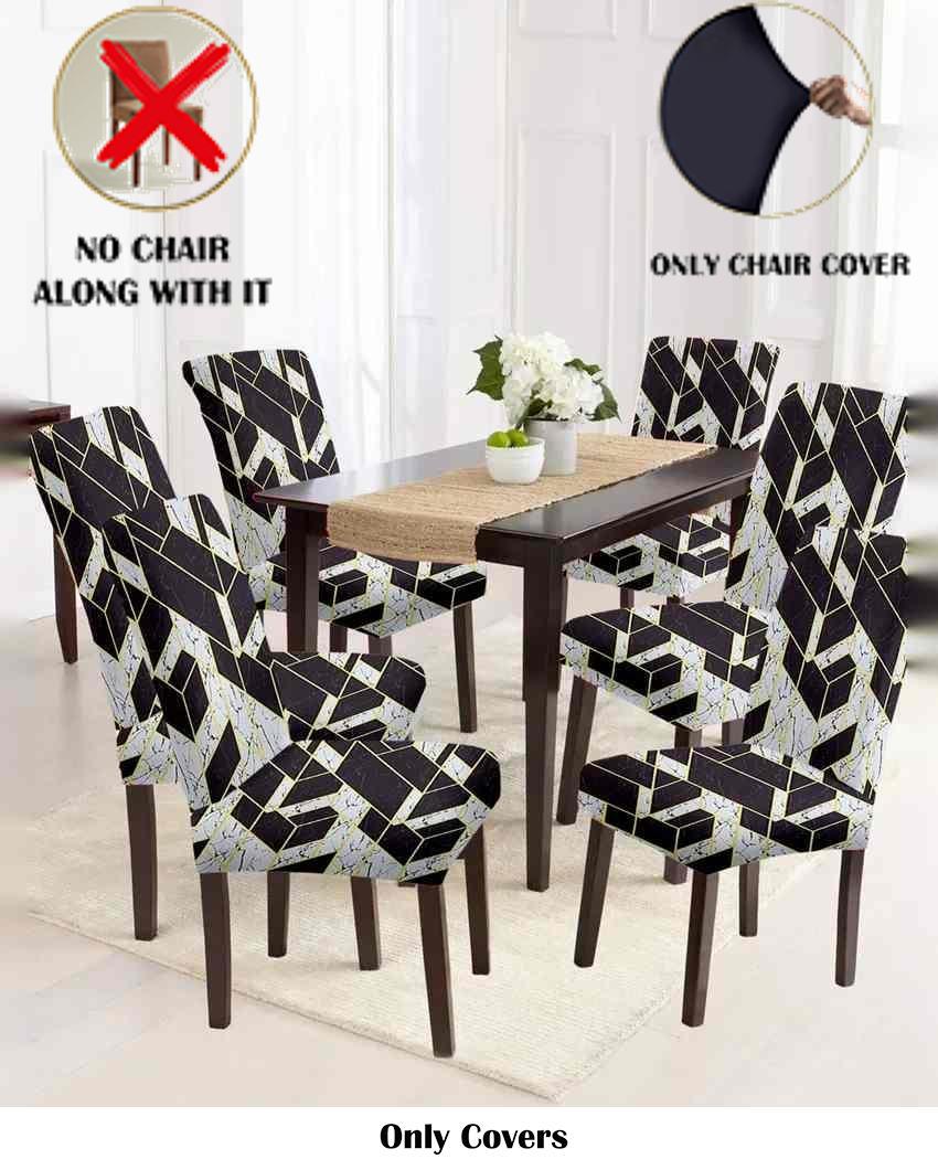 ONLY CHAIR COVER | Black and White Abstract Printed Chair Covers | 18 x 18 inches