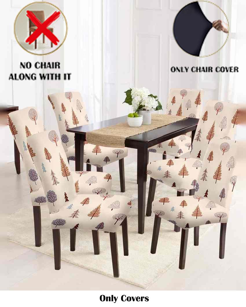 ONLY CHAIR COVER | Beige Printed Chair Covers | 18 x 18 inches