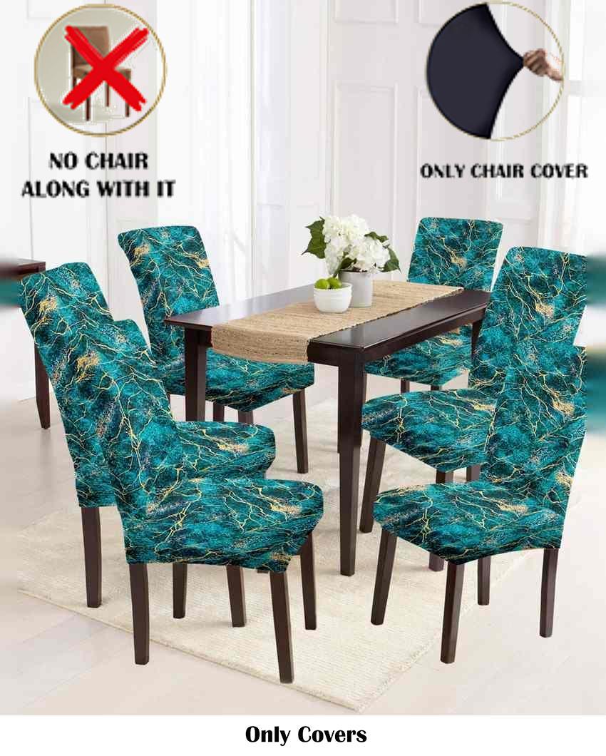 ONLY CHAIR COVER | Teal Abstract Printed Chair Covers | 18 x 18 inches