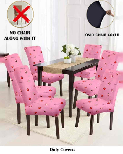 ONLY CHAIR COVER | Pink Abstract Printed Chair Covers | 18 x 18 inches