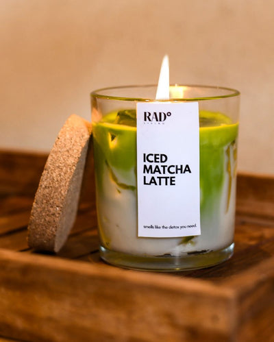 Iced Matcha Latte | Sweet Vanilla Scented Jar Candle | 7.6 x 8.9 cm / 3 x 3.5 inches