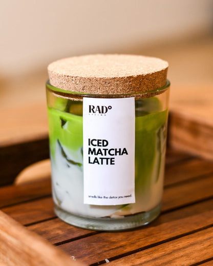 Iced Matcha Latte | Sweet Vanilla Scented Jar Candle | 7.6 x 8.9 cm / 3 x 3.5 inches