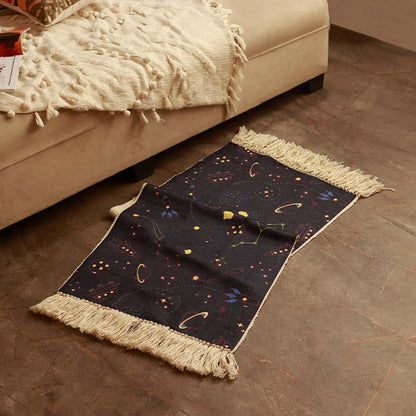 Black Sky Printed Cotton Bedside Runner | 55 x 20 Inches